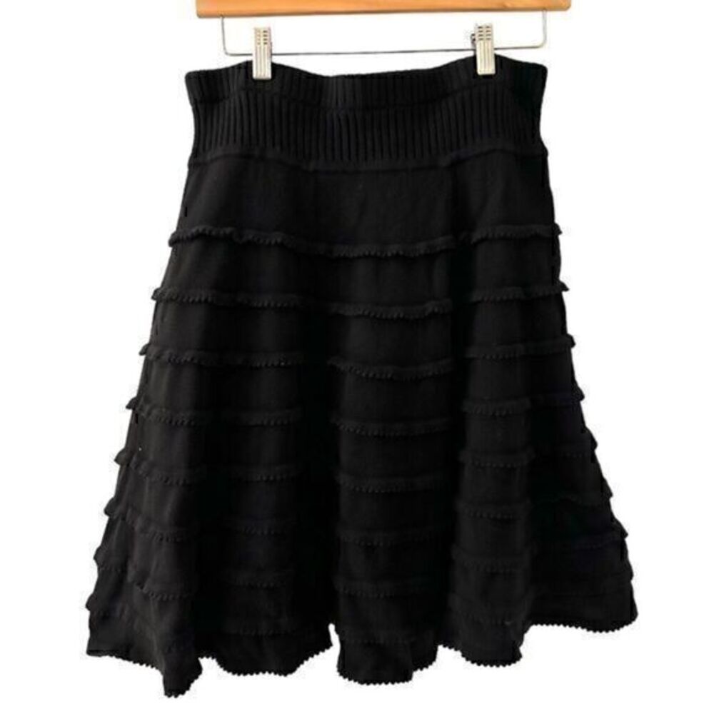 Hanna Anderson Girls Black Cotton Sweater A-Line Stretchy Skirt Size M - Picture 1 of 9